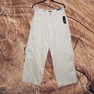 NWT Wild Fable Mid Rise Baggy Cargo White Size 6 Womens Pants Bottoms